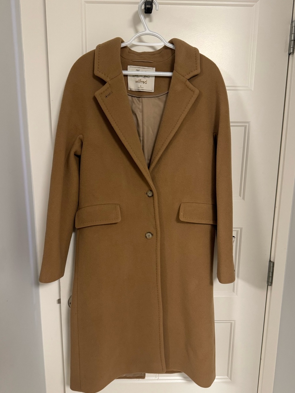 Aritzia Wilfred Slouch Coat in Cocoa Sand